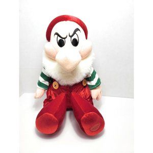 GRUMPY Dwarf 16" Christmas Elf Plush Disney Store Exclusive Snow White stuffed
